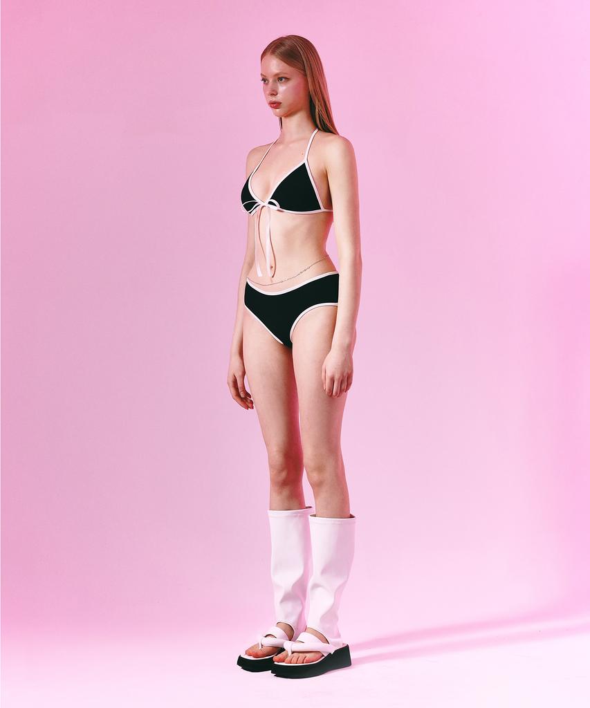VINAJ Ribbon Triangle Bikini Bra (Black)