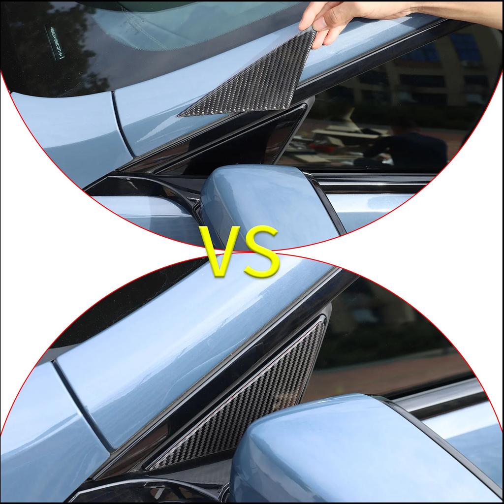 For BMW 8 Series G14 G15 G16 2019-2023 Soft Carbon Fiber Car A-pillar Triangle Stickers Decoration Cover Trim Accessories