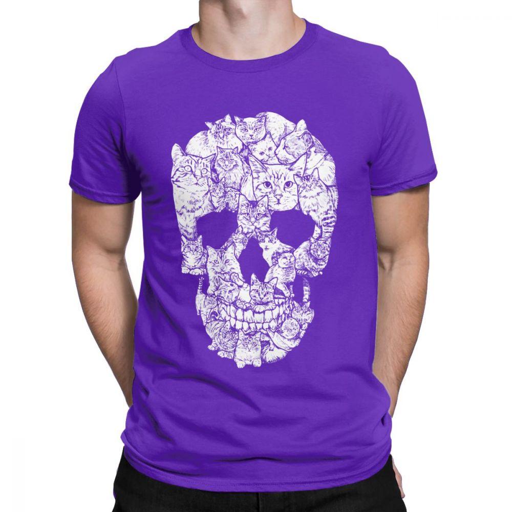 

Unique Cat Skull Skeleton Horror Scary T-Shirt for Men XS