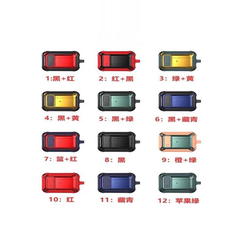 

Подходит для Apple Airpods1 2 3 Pro 2 Airpods4 2024 Armor Buckle Switch Наборы чехлов для беспроводных Bluetooth-наушников Apple AirPods Mecha switch) Orange + Green