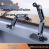 Magnetic Car Phone Holder with Long Base, Curved Dashboard Design, and Foldable Metal Stand