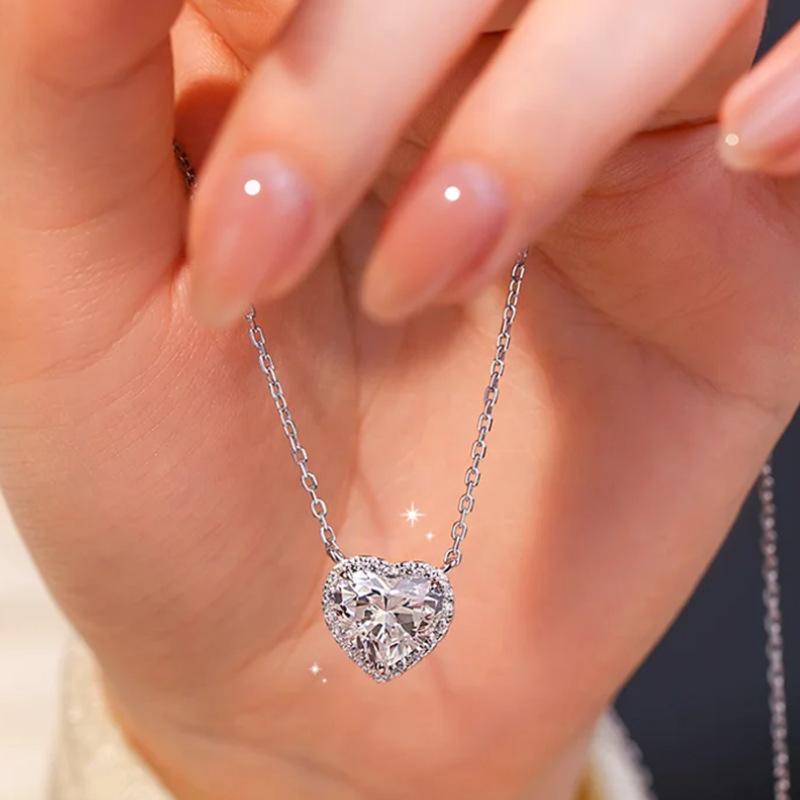 

TEN CARATS Серебро s925 Муассанит VVS1 Классическое Ожерелье с Короной для Женщин Подарок Ювелирное изделие с Сертификатом GRA бесплатно 0.5CT&45cm
