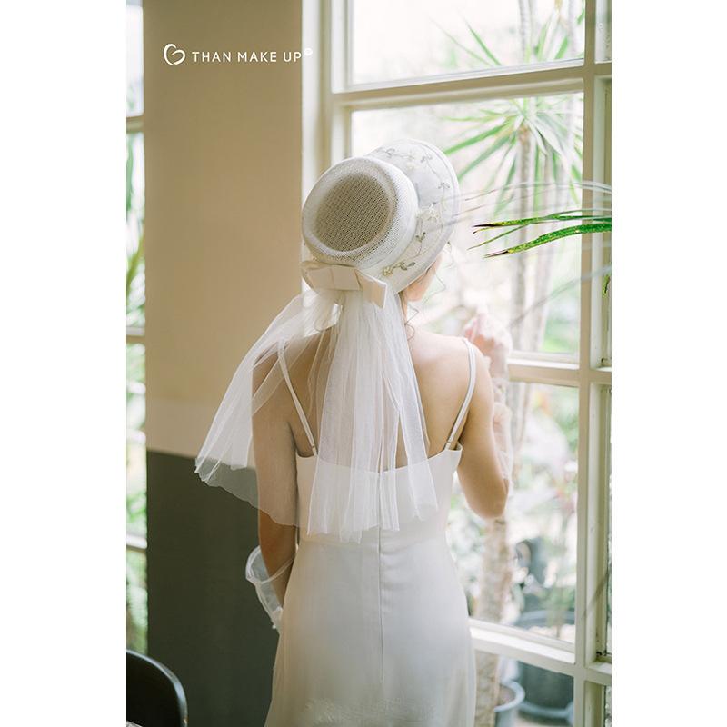 Light Wedding Dress Camisole Style 1011 New Bridal Wedding Toast Dress, Satin Minimalist Forest Style Travel Photography Studio