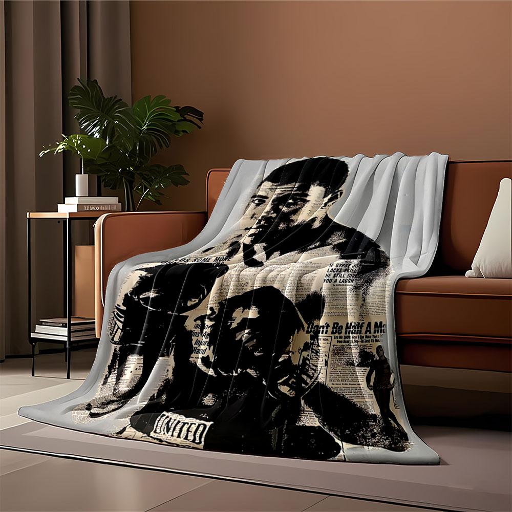 Boxer on Newspaper Background for all seasons blanket lunch break throw gift