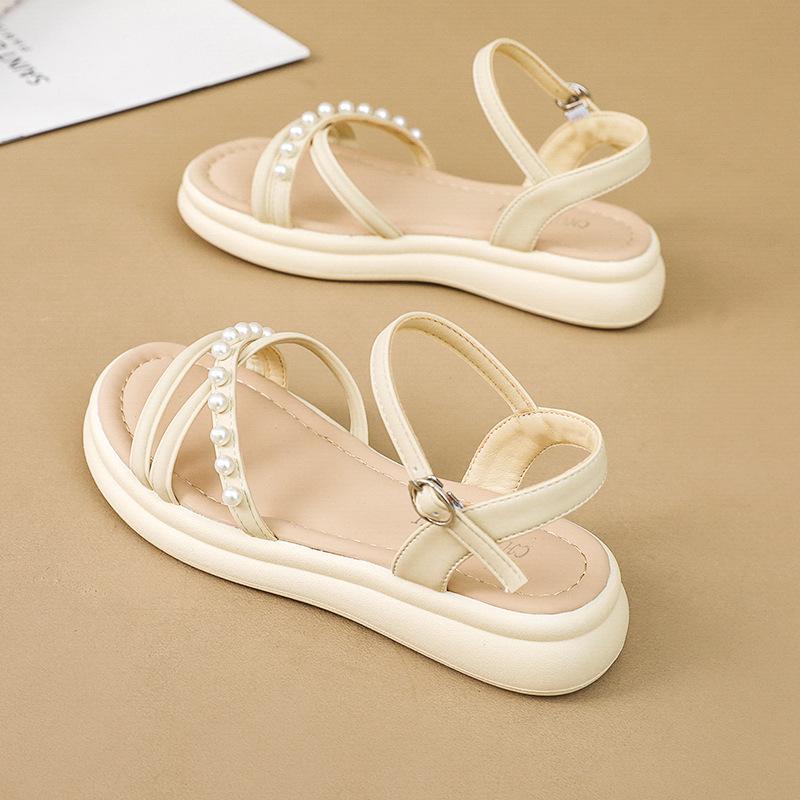 

8806 sandals women s new summer wear versatile thick-soled straps soft-soled flat-bottomed Mori slippers 40 жёлтый