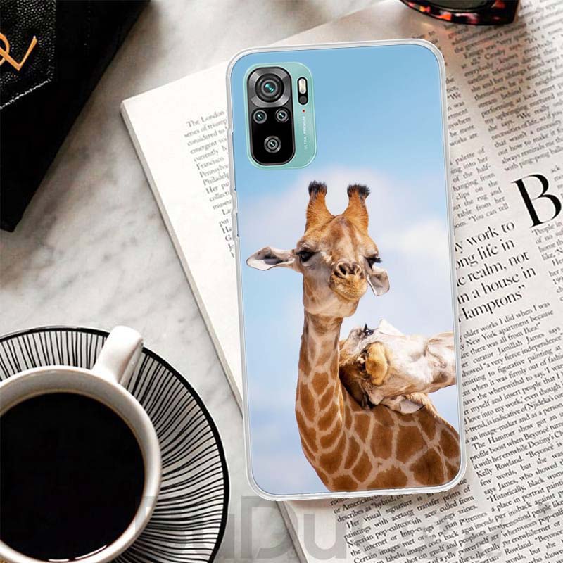Cute Cartoon Giraffe Animal Cover For Xiaomi Redmi Note 14 13 12S 12 11 Pro Plus Phone Case 11S 10S 10 11E 11T 14Pro 13Pro Print