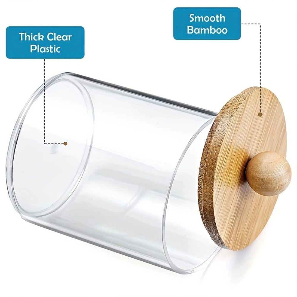 2/3/4Pcs Save Space Cotton Ball/Swabs Dispenser Transparent Window Plastic Storage Box  Q-Tips