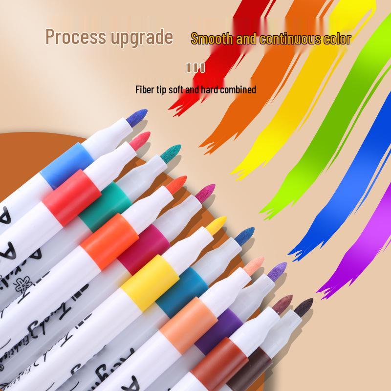 Children's Back-to-School Acrylic Markers - Waterproof, Layerable DIY Hand-Painted Watercolor Pens