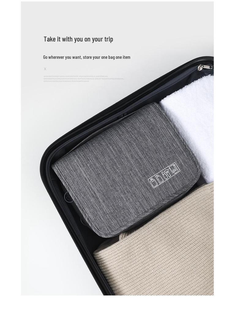 Cationic Hanging Toiletry Bag: Wet/Dry Separation Frosted Makeup Travel Organizer