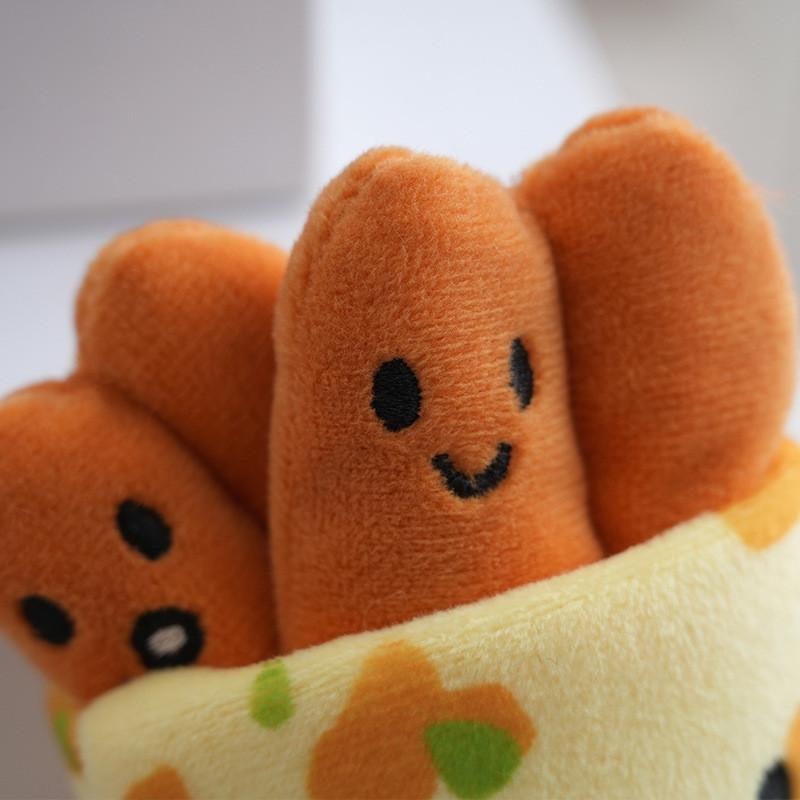 Adorable Yellow Plush Keychain Toy With Delicious Pancake And Meat Design Perfect For Collectors