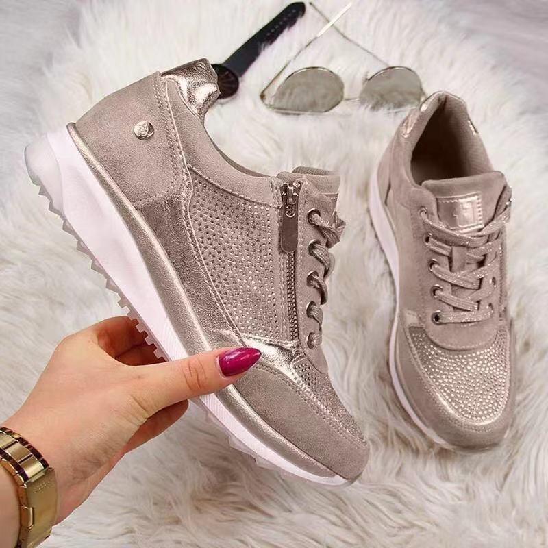 Neue große Frühlings- und Herbst-Einzelschuhe mit Einlegesohle zur Höhenerhöhung, Vielseitige lässige Damenschuhe