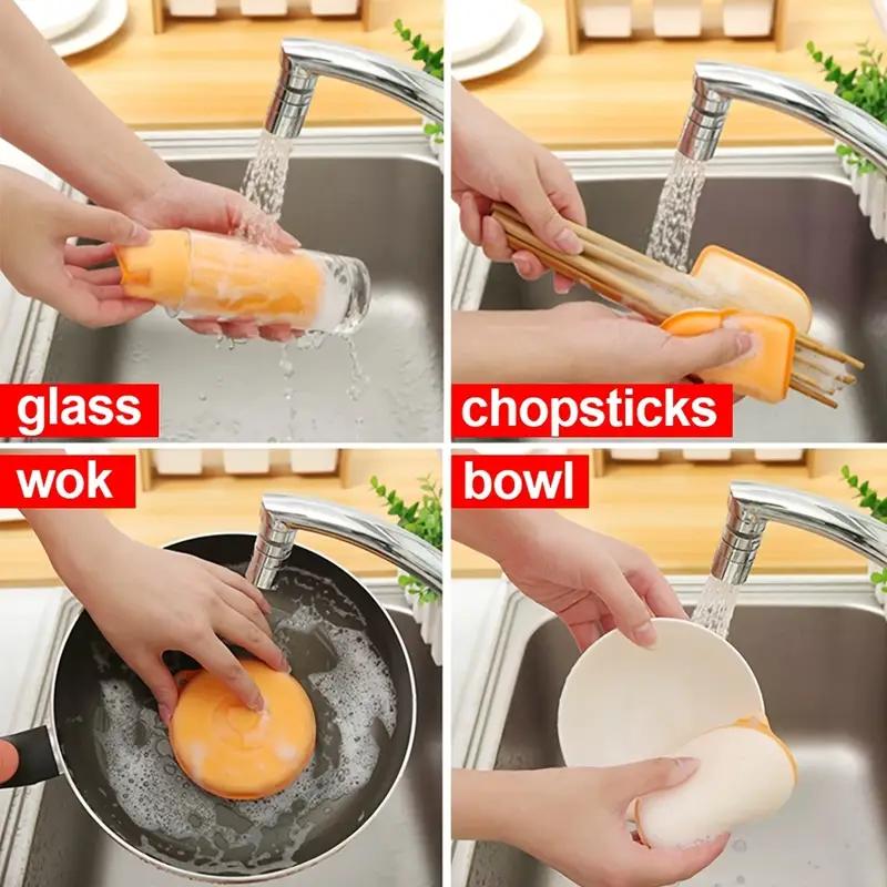 10/5/3/1PCS Dishwashing Sponge Wood Pulp Kitchen Thick Cleaning Cotton Does Not Damage The Pot and Pot Good Thing Scouring Pad Magic Wipe Block