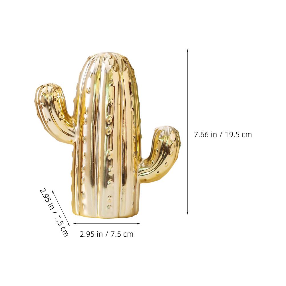 

Ceramic Cactus Piggy Bank Sturdy Money Savings Jar Decorative Desktop Home Ornament Coin Storage Box Gift for Adults золотистый
