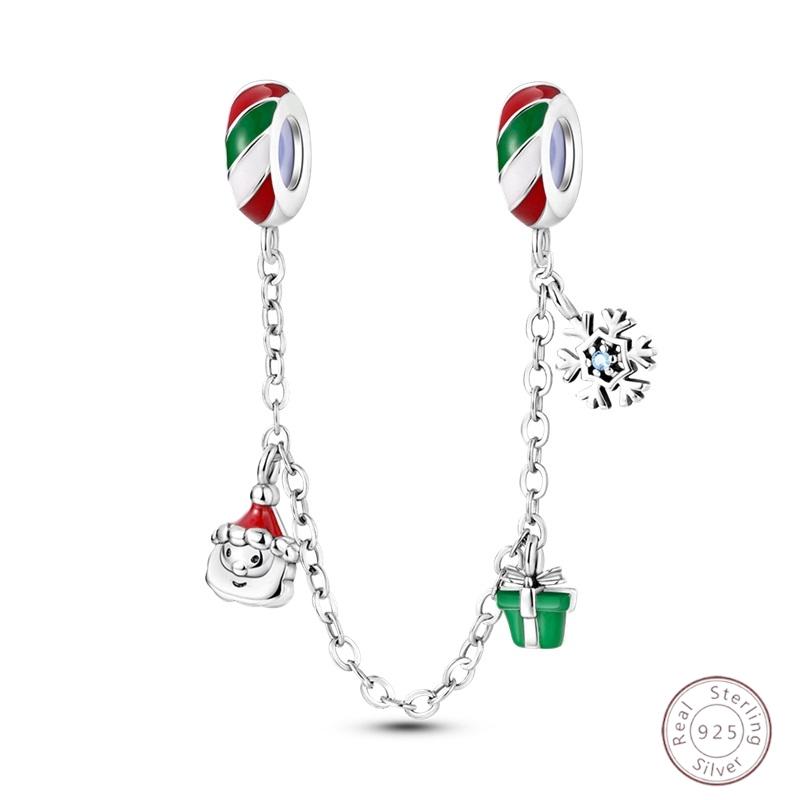 Christmas Charm Bead Pendant Copper Christmas Elk Santa Snowman Claus Charm Fit Original Bracelet Women Diy Jewelry