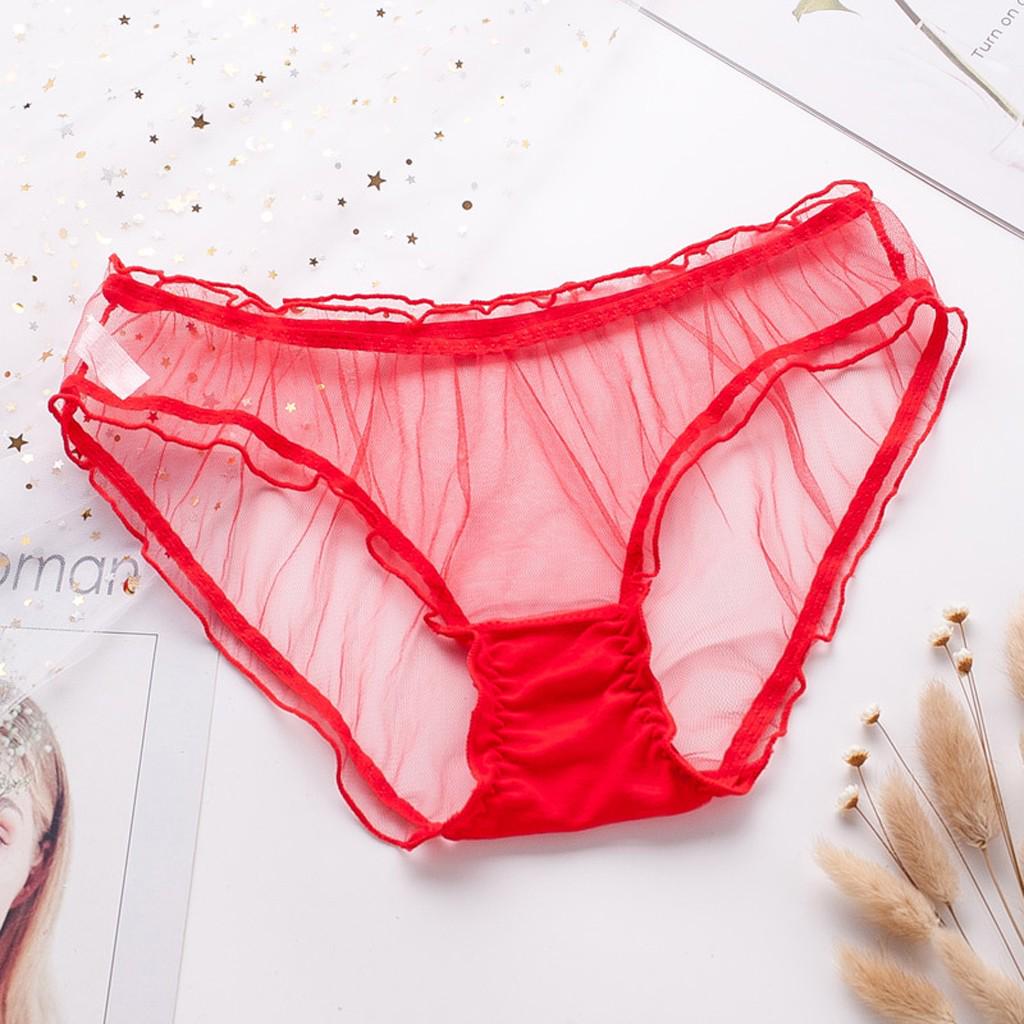 Female Personality Multicolor Transparent Mesh Sexy Lace Lingerie Ladies Panties