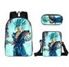 New animation cartoon dragon ball backpack, primary and secondary school schoolbag, satchel, shoulder bag, pencil case three-piece set