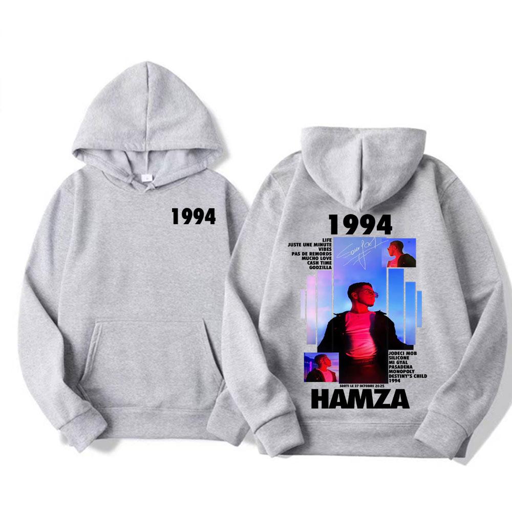 Rapper 1994 Hamza Album Tour 2025 Graphic Hoodies Men's Fashion Gothic Oversized Hoodie Unisex Vintage Casual Cotton Sweatshirts