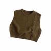 MtinyQueen Kids Knit Vest Solid Color Round Neck Sleeveless Sweater Boys Girls 80-130cm