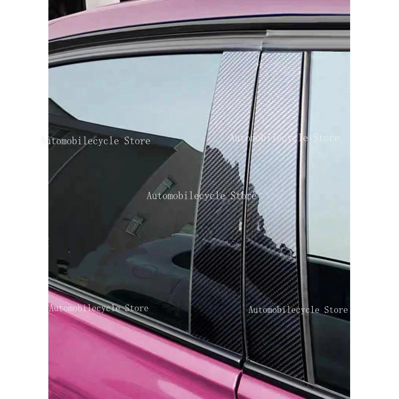 6PCS Glossy Black Pillar Posts Fit For Chevrolet Silverado 1500 Crew Cab 2019-2024 Window Moulding B C Center Sticker Cover