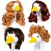 4pcs Geese Themed Pet Wigs Soft Polyester Headdress Comfortable Animal Costume Accessories For Holiday Parties