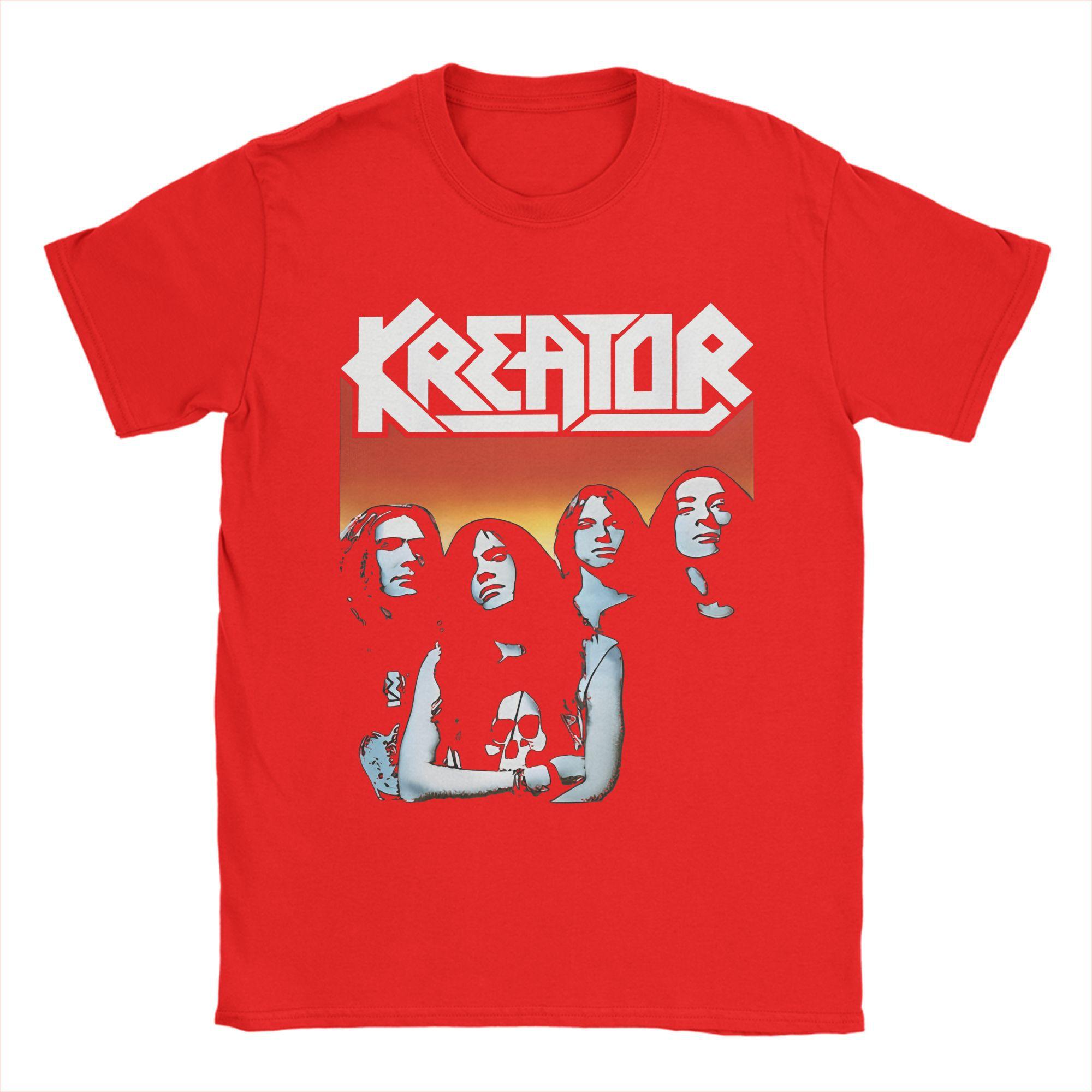 Футболка с логотипом группы Kreator Пляжная Хлопковые футболки Для мужчин Модный дизайн Футболка с коротким рукавом Винтажные футболки S