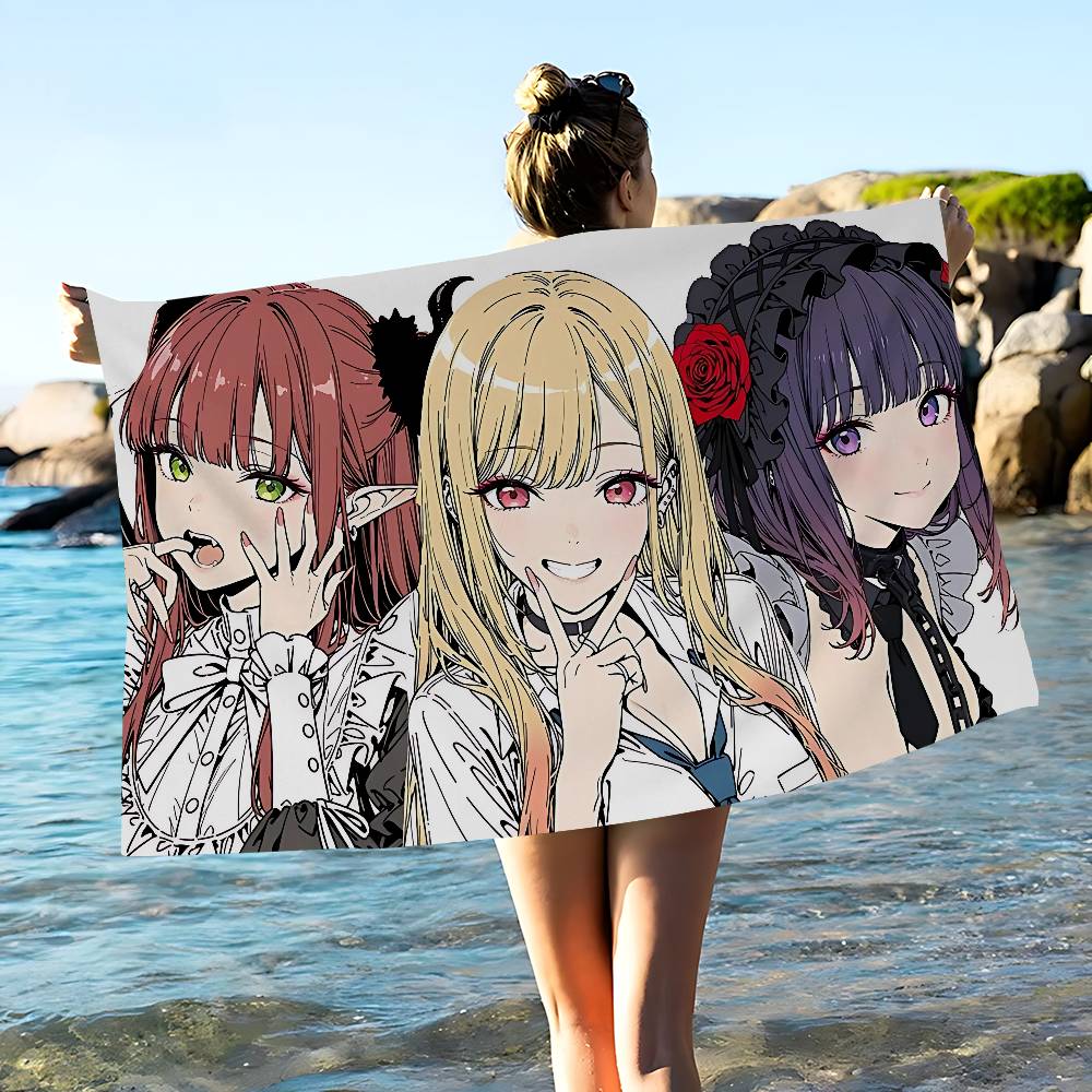My Dress Up Darling Anime Beach Towel Colorful Bath Towels for Microfiber Quick Dry Custom Sand Free Beach Yoga Spa Gym Pool