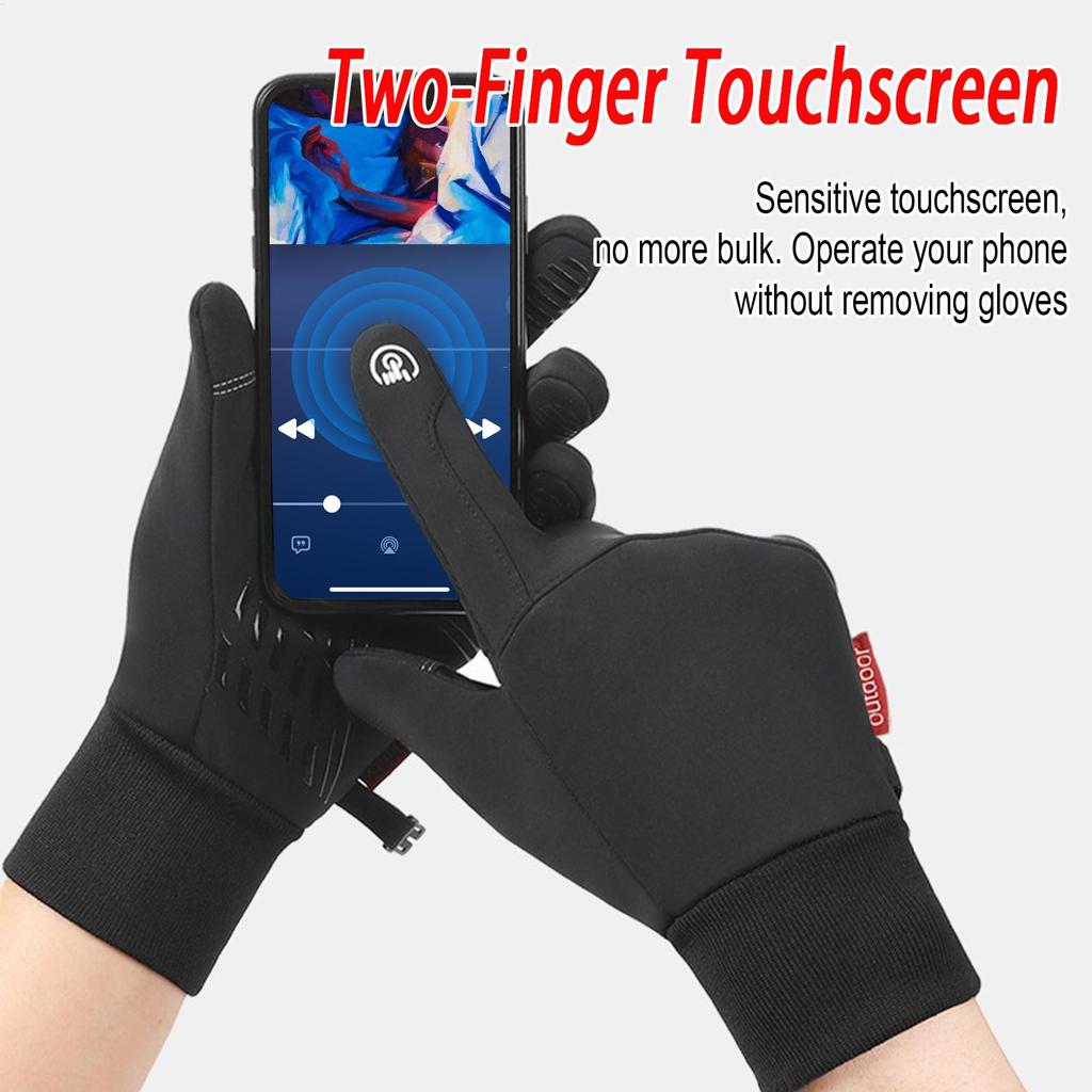 1 Pair USB Heated Gloves Screen Touch Winter Thermal Heating Mitts Cold Weather Waterproof Gloves For Motorcycle Bike Cycling