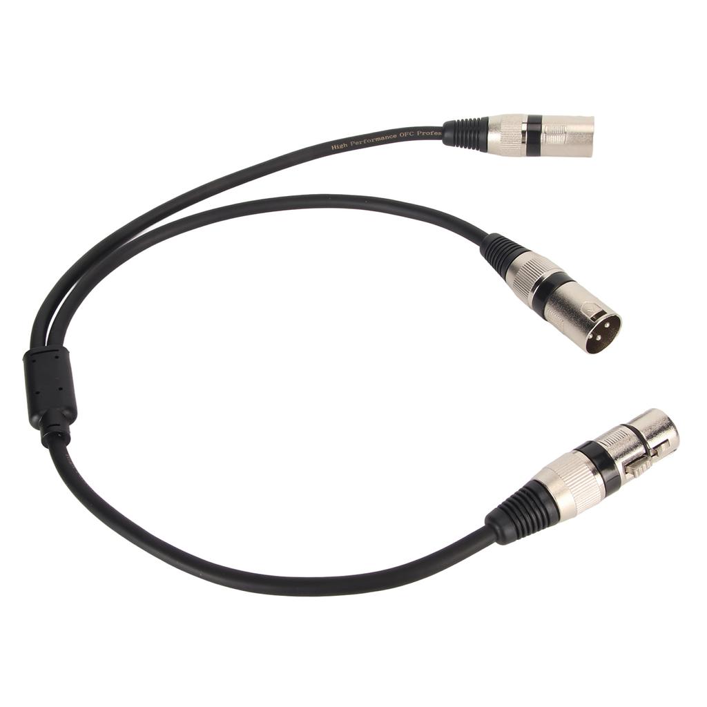 XLR rozbočovací kabel 3pinový samice na dvojitý samec Bezhlučný Nízká ztráta XLR Y rozbočovač Mikrofonní kabel pro