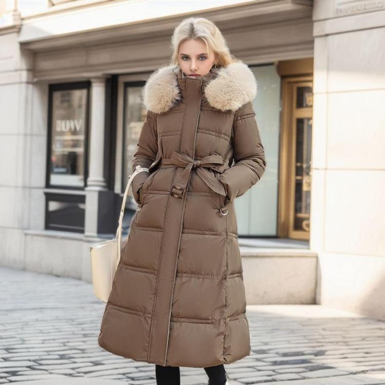Parkas de Lana de Cordero y Algodón Cálidas y Esponjosas con Cuello con Capucha Abrigo Largo Medio Chaqueta de Invierno con Cremallera