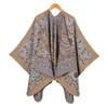 Women's scarf shawl retro jacquard thickened imitation cashmere split warm shawl cape autumn and winter models