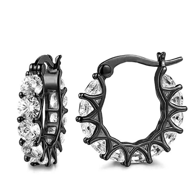 Diamond-inlaid U-shaped Fashionable Earrings Light Luxury Versatile Earrings