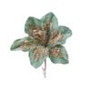 19cm Artificial Poinsettia Glitter Flower Glitter Sequin Fake Christmas Flowers Flannel Simulation 3D Simulation Flower