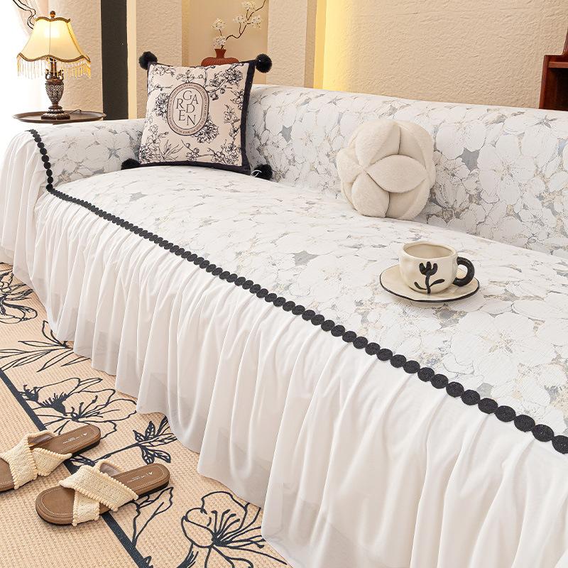 Chenier Skirt Sofa Cover, Universal In All Seasons, High-end Sofa Towel, Non-slip and Anti-cat Scratch Full Cover Sofa Cover