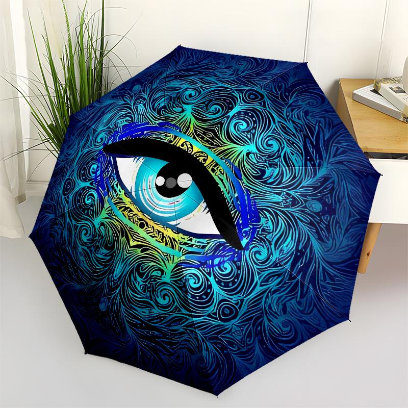 

Eye, Mandala Theme 8 Bone Hand Automatic Folding Fashion umbrella, Compact and Portable Design, A Perfect Gift for Birthday, Christmas or Bu