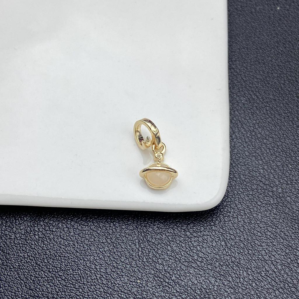 High Color Retention 3D Zircon Saturn Teardrop Pearl Spacer Bead Earrings for DIY Jewelry