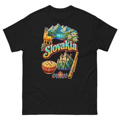 Slovakia Souvenir T-Shirt - Travel Tee Gift for Men and Women, Alpine Mountain Design