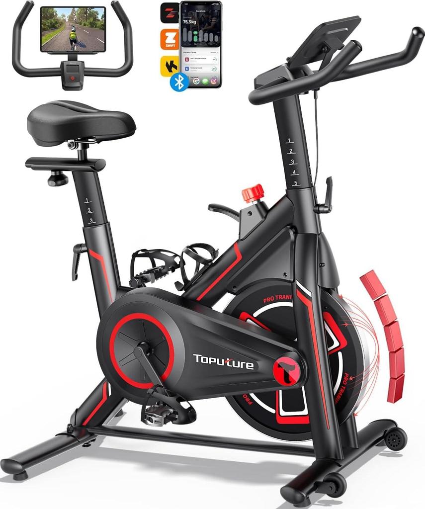 New Toputure TEB1 Fitness Bike Connectivity Application, Silent, LCD Ergometer, Bicycle Exercise Aerobic Machine, Customize Your Home Exercise.