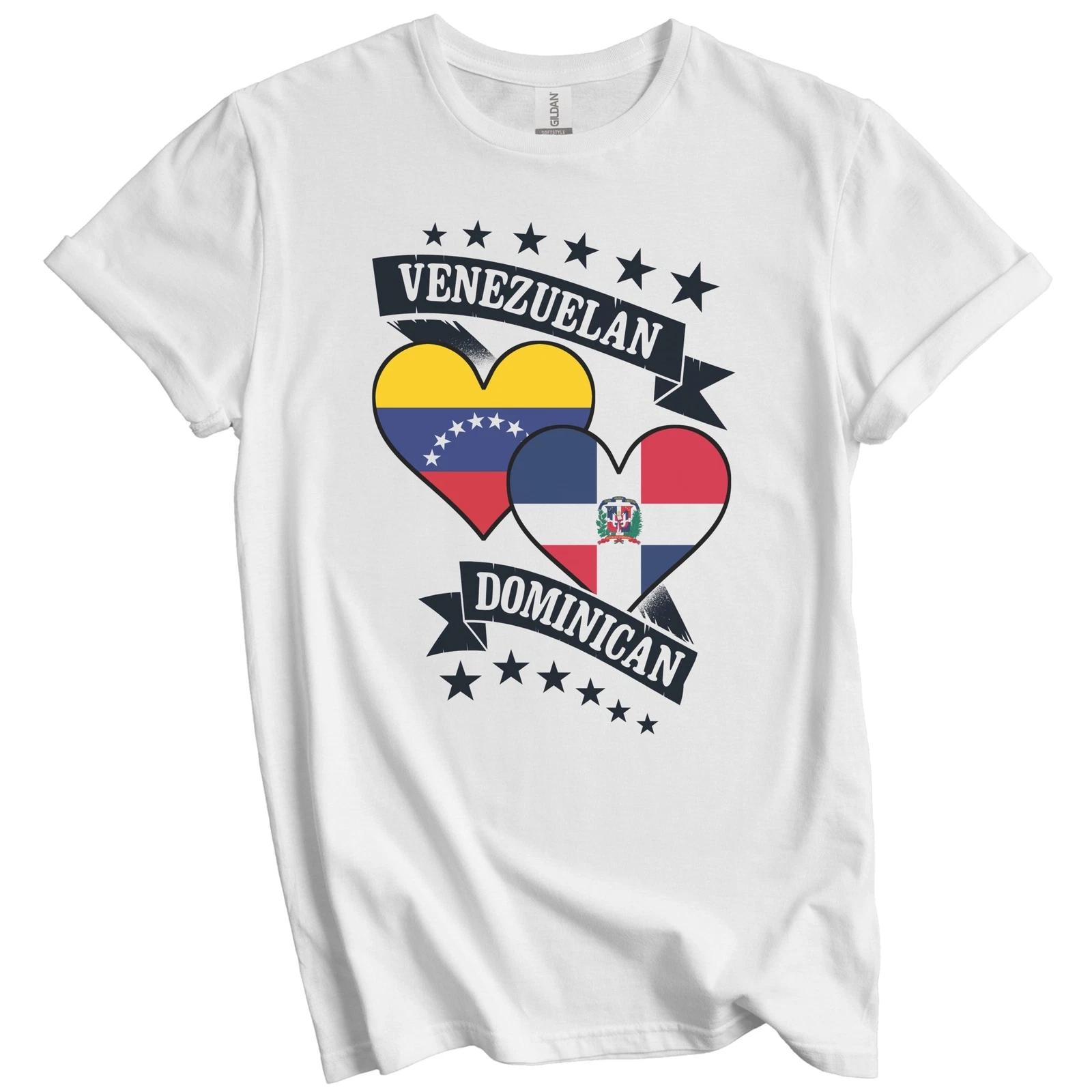 Venezuelan Dominican Heart Flags Venezuela Dominican Republic T-Shirt 2XL