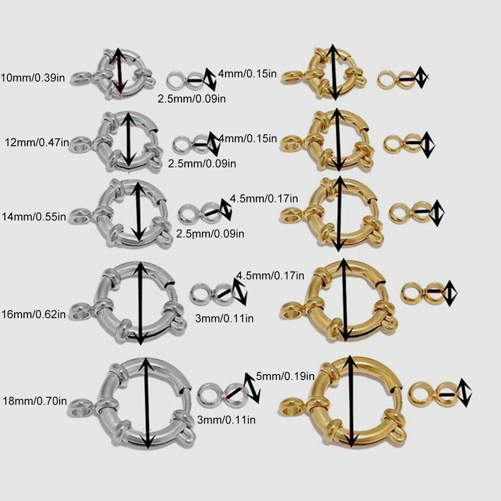 Pack of 10 Stainless Steel Necklace Clasp with Spring Hook Secure and Convenient Connector for Customizable Necklaces