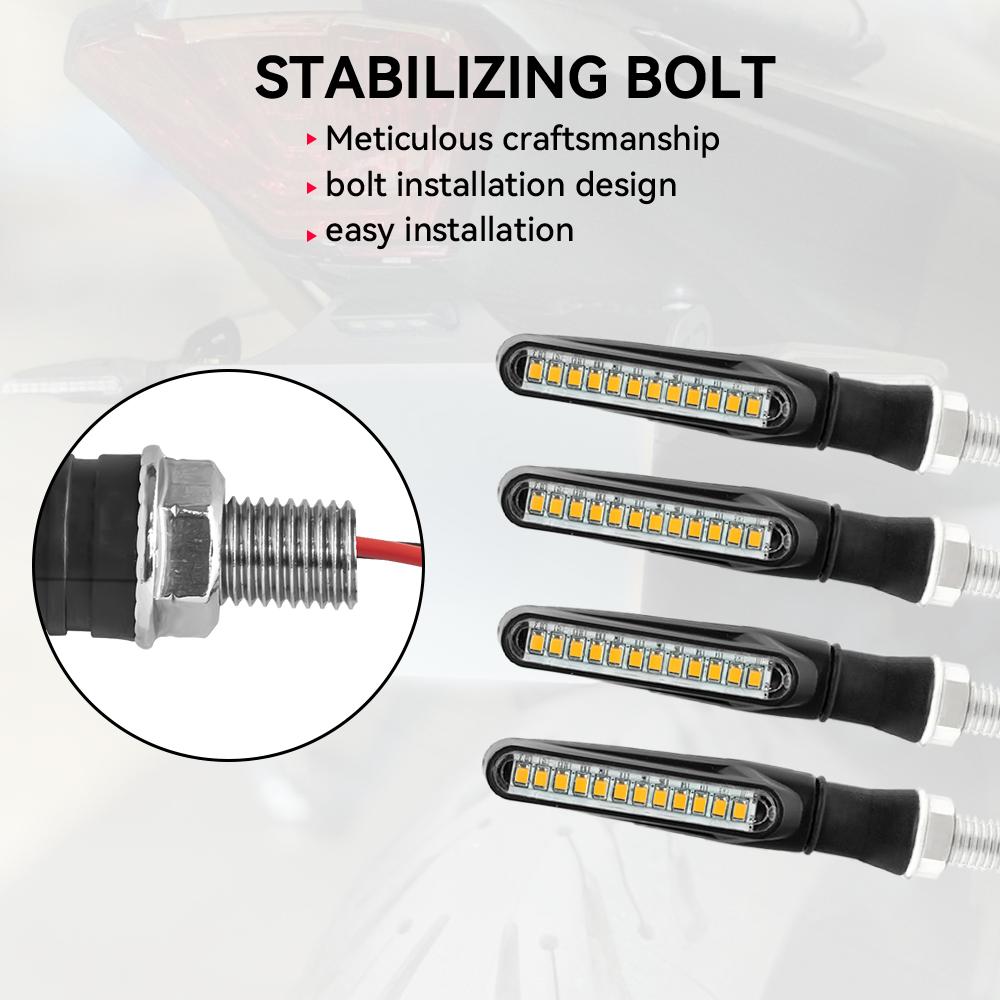 Motorcycle LED Turn Signal Light Indicators Flashing Rear Tail Brake Flasher Light Stop Signal Light Moto Accessories Lamp