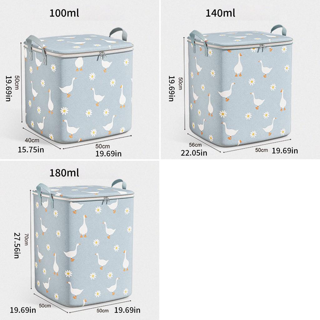 Large Capacity Storage Bag For Blankets Clothes Non Woven Fabric Foldable Seasonal Clothing Organizer With Handles