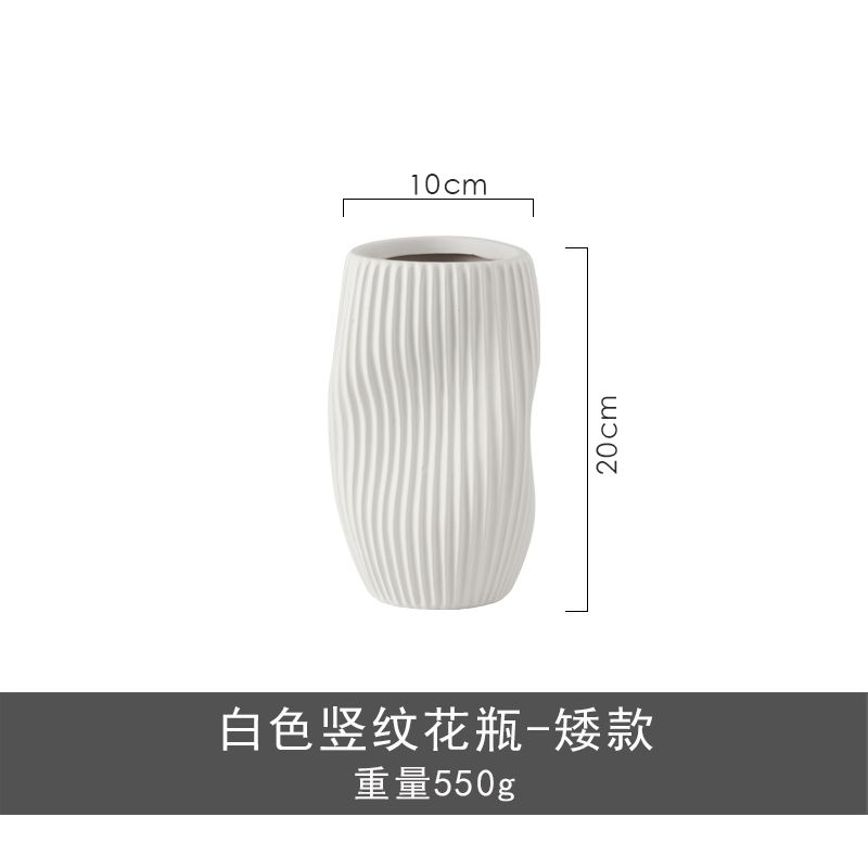 

Modern Special-shaped Striped Ceramic Vase Living Room Desktop Handicraft Ornaments Black Hydroponic Flower Vase Home Decoration