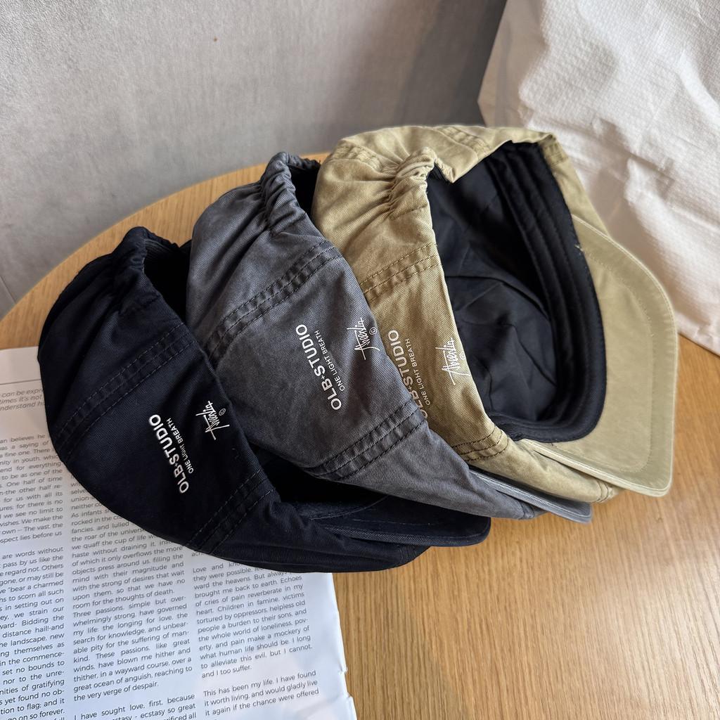 Color Solid Retro Minimalist Style Cotton Baseball Cap Sunshade Women Teens