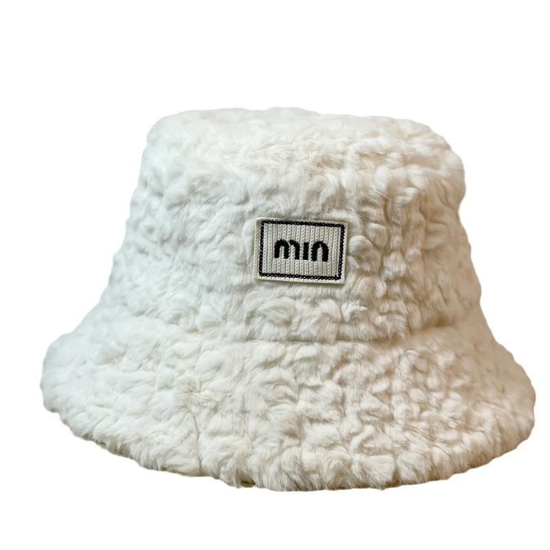 Hat Women's Velvet Thickened Warm Fisherman Hat Women's Korean Style Face Showing Cute Versatile Cold Hat Warm Hat Large Brim
