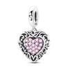 925 Silver Charm Beads Love Heart Charms Pendant Fit Bracelet DIY Women Valentine's Day Jewelry Gift