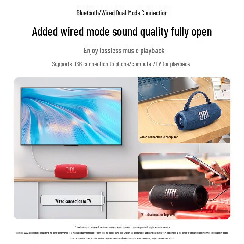 JBL CHARGE6 Portable Waterproof Bluetooth Speaker CN plug (adapter included)