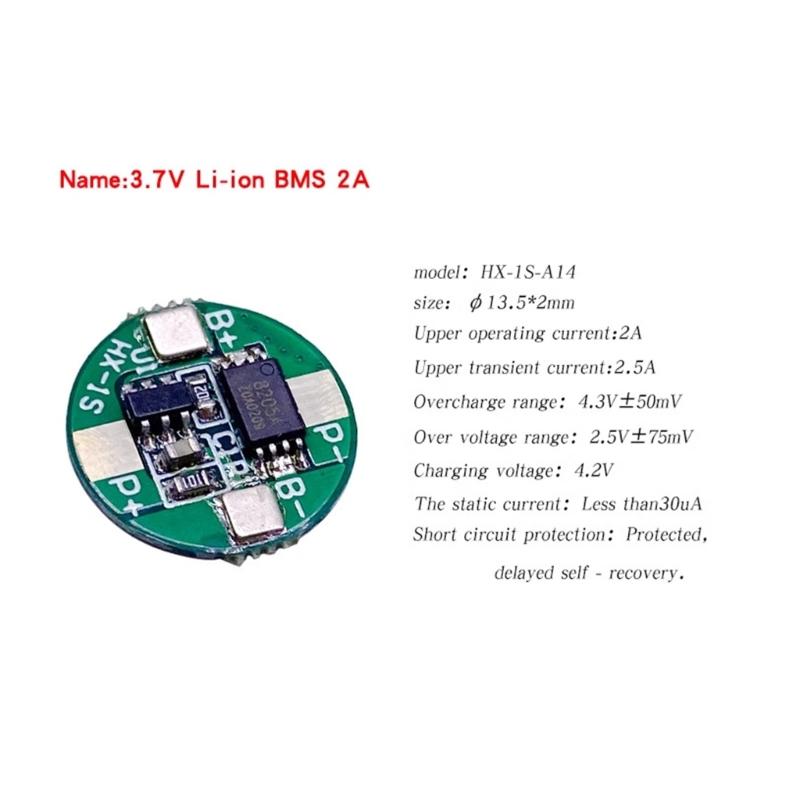 2.5A Current Limiting BMSs Module For 3.7V 14500 Lithiums Batteries Safe Charging Protections