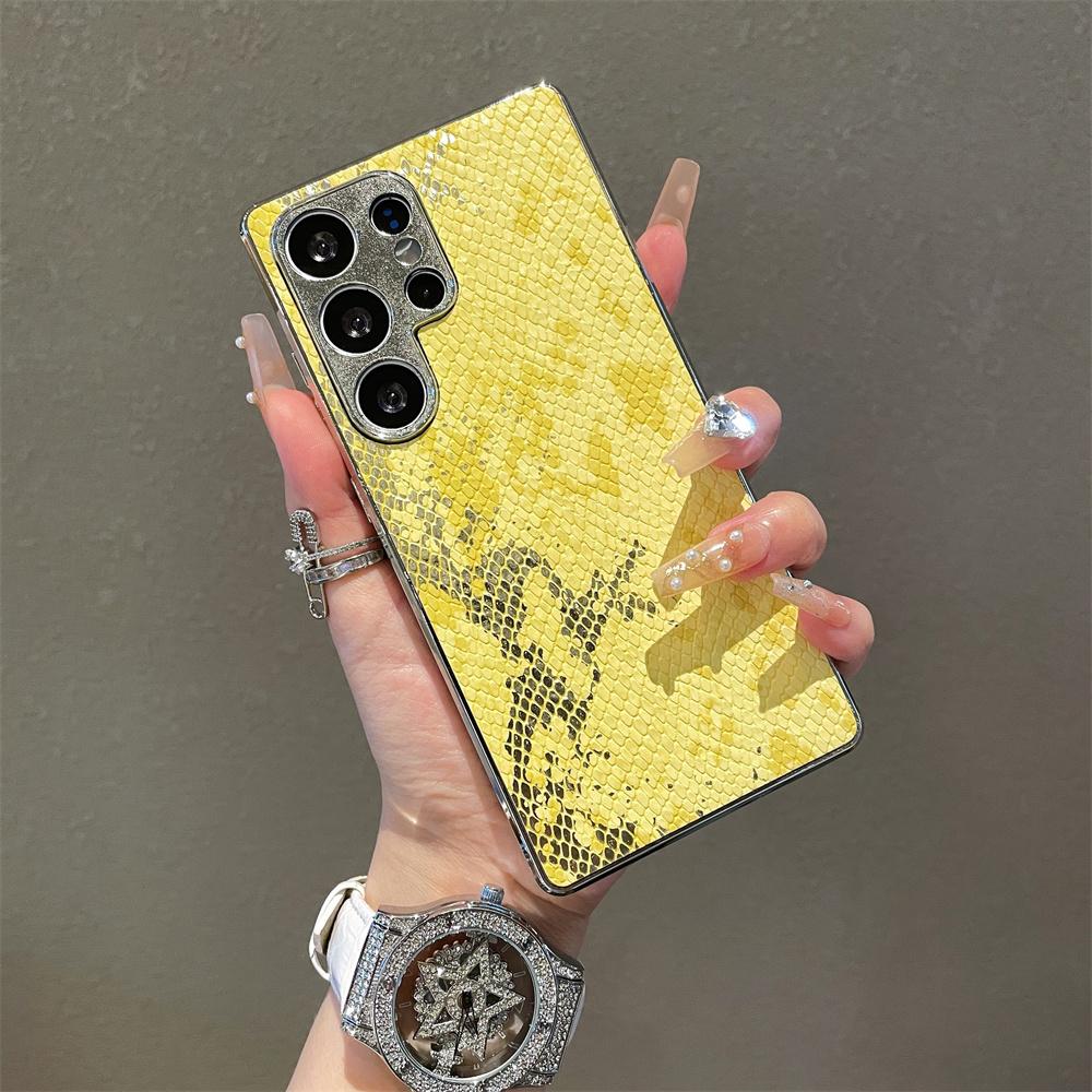Electroplating Leather Phone Case for Samsung Galaxy S23 FE S24 Plus Ultra S25 Edge A56 A55 A54 A36 A35 A34 A26 A25 A16 A15 A06