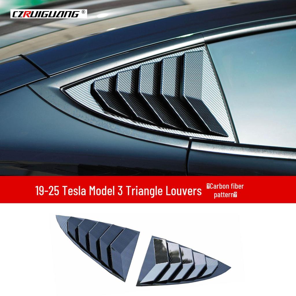 Tesla Model 3 (2019-2025) Front Lip Body Kit with Louvers, Side Skirts, Rear Diffuser, and Tail Wing (Hole-Free Design)