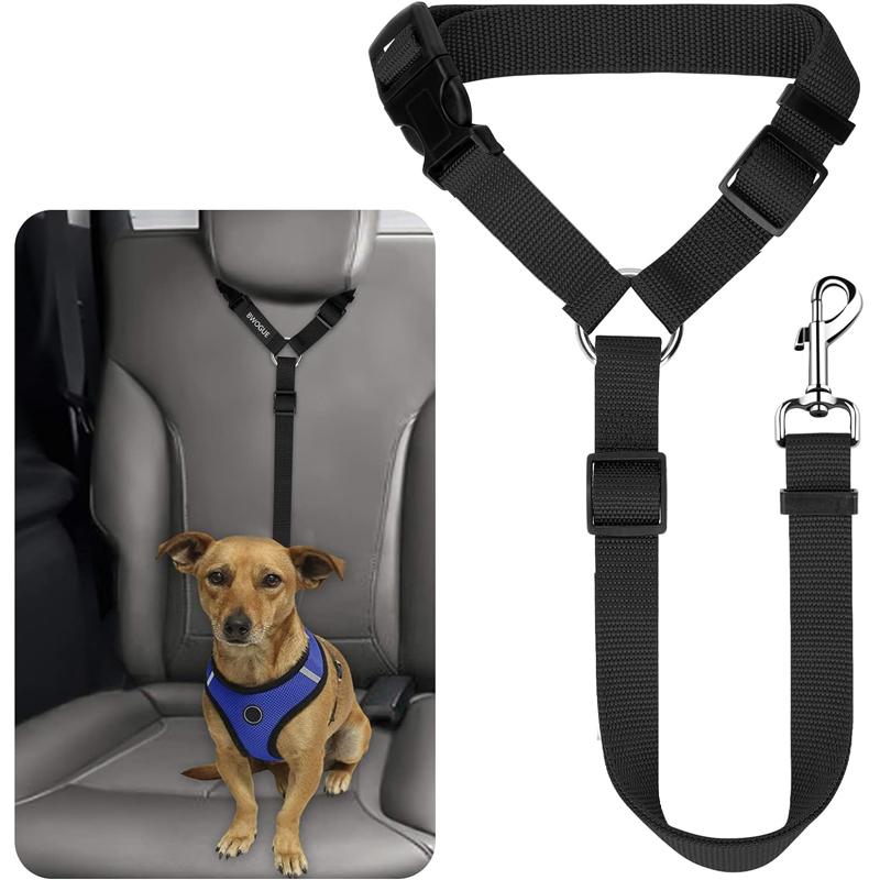 2 In 1 Pet Car Seat Belt Durable Nylon Dog Leash Backseat Dog Harness Lead Clip Safety Lever Traction Dog Collars Accessoires